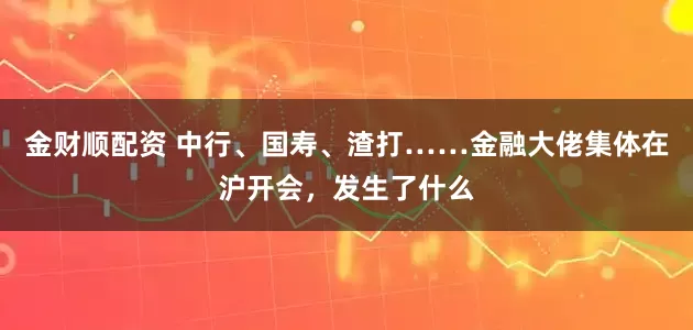 金财顺配资 中行、国寿、渣打……金融大佬集体在沪开会，发生了什么